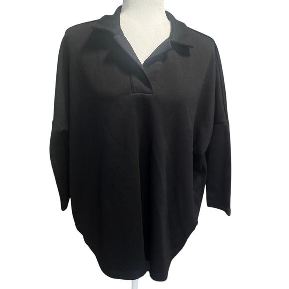 Pomander Place Oversized Collared Pullover Top – Black – XS/S - Picture 2 of 8